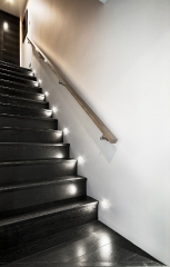LED Wandeinbaustrahler Treppenlicht Wandeinbauleuchte kaltwei flach Satinglas rund WB6