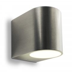 LED Wandleuchte, Wandlampe, Auenleuchte, Aluminium, 1-Flammig, Edelstahl geb., GU10-230V, (Form:G)