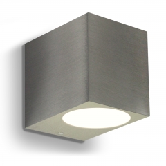 LED Wandleuchte, Wandlampe, Auenleuchte, Aluminium, 1-Flammig, Edelstahl geb., GU10-230V, (Form:J)