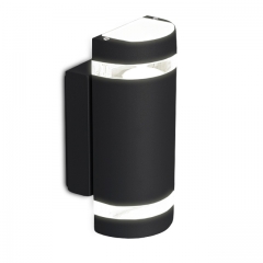 LED Wandleuchte, Wandlampe, Auenleuchte, Aluminium, 2-Flammig, schwarz, GU10-230V, (Form:W52)