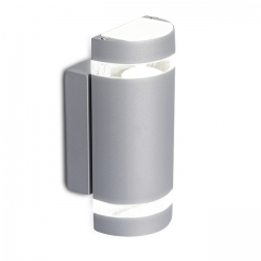 LED Wandleuchte, Wandlampe, Auenleuchte, Aluminium, 2-Flammig, grau, GU10-230V, (Form:W53)