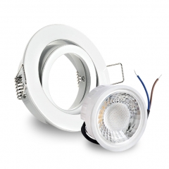 LED Einbaustrahler flach rund schwenkbar wei geringe Einbautiefe 25mm 230V