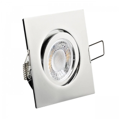 LED Einbaustrahler flach quadratisch schwenkbar Chrom glnzend geringe Einbautiefe 25mm 230V