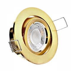 LED Einbaustrahler flach rund schwenkbar Gold Messing Optik geringe Einbautiefe 25mm 230V