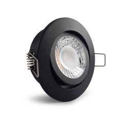 LED Einbaustrahler flach rund schwenkbar schwarz geringe Einbautiefe 25mm 230V