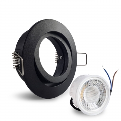 LED Einbaustrahler flach rund schwenkbar schwarz geringe Einbautiefe 25mm 230V
