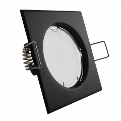 LED Einbaustrahler flach quad schwarz geringe Einbautiefe 35mm 230V
