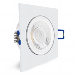 LED Einbaustrahler Feuchtraum IP44 quadratisch wei geringe Einbautiefe 25mm 230V