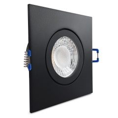LED Einbaustrahler Feuchtraum IP44 quadratisch schwarz geringe Einbautiefe 25mm 230V