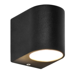 LED Wandleuchte, Wandlampe, Auenleuchte, Aluminium, 1-Flammig, schwarz, GU10-230V, (Form:E)